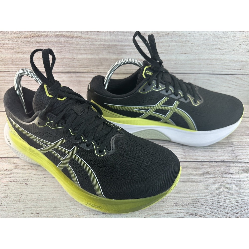 ASICS GEL-Kayano 30 Men's Black Glow Yellow Running Shoes Size 8.5 Extra Wide